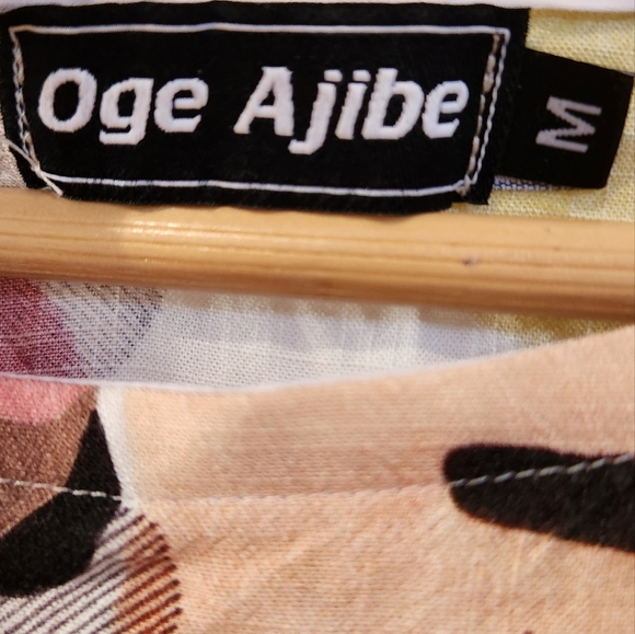 OGE AJIBE‎ M multicoloured abstract faces wearable art Canadian Rayon Picasso - Picture 8 of 16